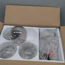 Modern Semi Flush Mount Ceiling Light Fixture, 4-Light Gold Mid Century Chandelier with Glass Globe,Ceiling Lighting for Dinning Room Farmhouse Kitchen Bedroom Living Room.