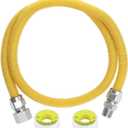 48" Flexible Gas Line Hose,Appliance Gas Line with Connector 1/2" MIP 1/2"FIP Fitting OD(1/2" ID) Gas Range Connector Kit for Stove,Gas Stove,Dryer,Water Heater By MIFLUS