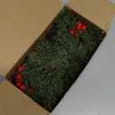 Prelit & Timer - 6 Ft Real Touch Christmas Cedar Garland with Lights, Lighted Christmas Garland for mantle Table Holiday, Soft Greenery Pine Cypress Garlands Pinecone Berry Battery Operated Xmas Decor