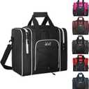 WOLT Bowling Ball Bag for Single Ball - Bowling Ball Tote Bag with Padded Ball Holder, 2 Pockets fit Bowling Shoes Up to Mens Size 14 and Accessories (Black)