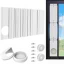 Portable AC Window Vent Kit, Adjustable PVC Window Seal Panel for Sliding Windows/Door, Portable Air Conditioner Window Kit Suitable for 5.1" / 5.9" AC Exhaust Hose(Not Include Hose)