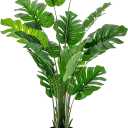 5FT Fake Monstera Deliciosa Plants, Faux Monstera Plant w/15 Turtle Leaves, Cement-Filled Plastic Pot, 60 Inch Fake Plant for Indoor Home Office Living Room Decoration