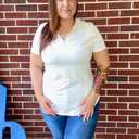 COOTRY Plus Size Golf Polo Shirts for Women Short Sleeve V Neck Tennis Tops Loose Fit T Shirt 3 Buttons (White, XXL)