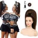 SEIKEA Cheer Ponytail Hair Piece, 100% Super Protein Fiber Straight Cheerleader Hairpiece Lightweight Silky Smooth Fluffy 18" Ponytail Extension for Cheerleader Competition, Dance Mocha Melt