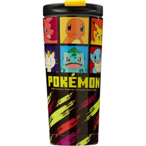 Get Trend Pokemon Insulated Tumbler for Hot Cold Drinks, 15oz Stainless Steel Travel Mug, BPA Free Water Bottle, Pikachu Anime Gifts for Kids (Multi Pokemon)