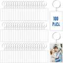 100 Pieces 3.4 * 5.2cm Clear Acrylic Photo Frame Keychain with Split Ring Rectangle Blank Picture Keyring Pendant Bulk Personalised Double Sided Key Fob Holder