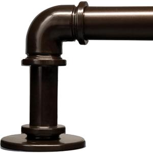 Brown Curtain Rods 18 to 88 Inch, Industrial Curtain Rods,Adjustable Length,1 in Diameter Pipe,Wall or Ceiling Mounted,for Bedroom and Living Room(Antique Bronze 18 to 88)