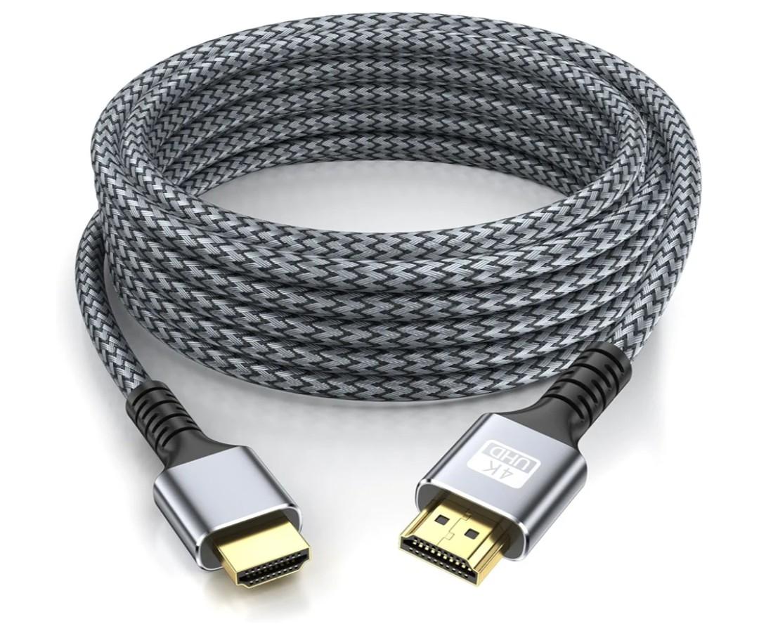 4k Hdmi Cable 50ft Ultra High Speed HDMI 2.0 Cable 4K@60HZ 3D ARC Gold Plated Connector Ethernet Audio Video Return HDMI Cord for UHD TV Monitor Laptop Xbox PS4/PS5 Roku TV ect.(Silvery) 50 Ft