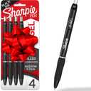 Sharpie S-Gel Pens, Medium Point (0.7mm), Black Ink, 4 Count - Ideal for Writing, Journaling, Drawing, Coloring, Note-Taking, College Supplies