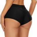 Annbon Ruched Scrunch Butt Bikini Bottoms Mid Rise boy Short Swim Bottoms Bathing Suit Bottoms for Women Full Coverage XXL