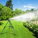 Pattiumo Sprinklers for Yard, 360 Tripod Sprinklers for Yard Large Area, 3/4" Connector Lawn Sprinkler, Adjustable Height 16-37, Water Sprinkler for Lawn/Garden/Patio, 1Pack