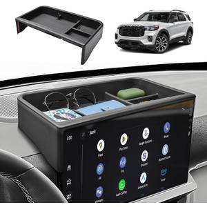 HGWEI Dash Storage Tray Compatible with 2025 2026 Ford Explorer (Active/T-Line/ST/Platinum/Tremor) Interior Accessories Behind 13.2" Screen Center Console Dashboard Organizer Insert Mount Holder