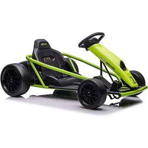 24V Go Kart for Kids 8-12 Years, 300W*2 Extra Powerful Motors, 9Ah Large Battery 8MPH High Speed Drifting with Music, Horn,Max Load 175lbs Outdoor Ride On Toy for Teens (Green)