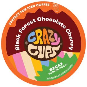 Crazy Cups Decaf Black Forest Chocolate Cherry Coffee Pods, Decaf Flavored Coffee Pods In Single Serve Cups Compatible With Keurig K Cups Machine(Pack of 1, 22 Count Total) (EXP 05/19/27)
