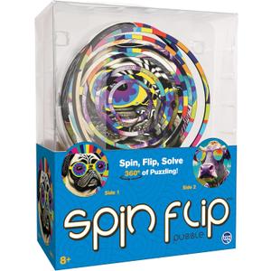 Spin Flip Puzzle: Hippy Dog & Cow, 14 Rings, 3D Puzzle, Challenging, Fun, Interactive Brain Teaser for Kids and Adults, Fidget Toy for Decrompression, Easily Portable