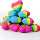 AmoreAngel Crafts 16 Pcs Heart Shaped ErasersPencil ErasersEasy to Hold Rainbow Colorful EraserPink Erasers,Back to School SuppliesOffice Use