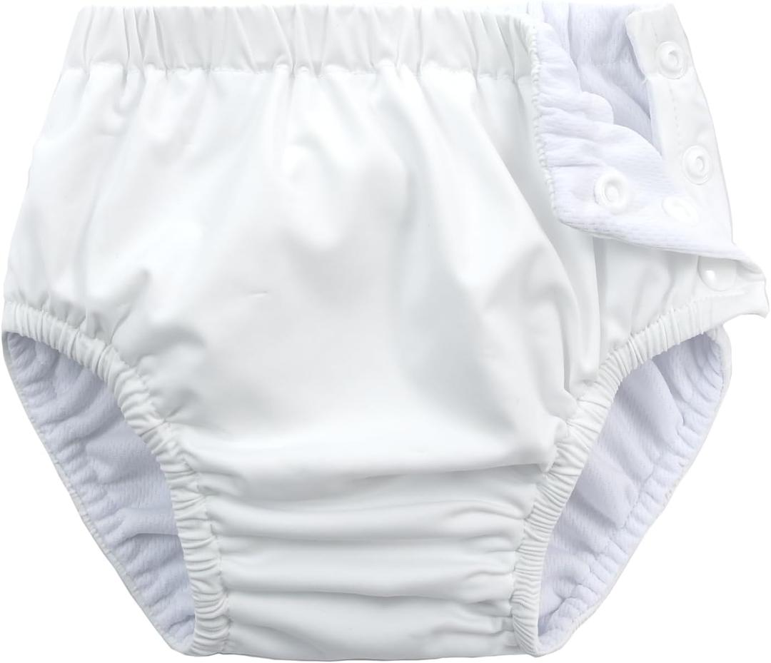 Baby Newborn Reusable Swim Diapers Washable Toddler Unisex Swim Diaper Infant Swimming Diapers White, 6-18 Months