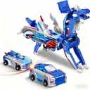 Aimery Collision Transforming Dinosaur Car Toy, 2 Magnetic Cars Convert into Dinosaur Toys,Dino Robot Toy,Kids Toys, Party Birthday for Kids (Colorful Blue)