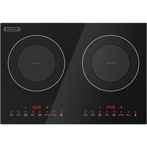 Empava Double/Dual Induction Cooktop 2 Burner, Shatter-proof Flat Glass Top, 18 Levels from 120F to 460F, 3 Preset Mode, Bulit-in/Countertop, 110~120 Volt Plug in Electric Stove for Kitchen, RV
