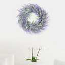 Lavender Wreath,11" Artificial Spring Wreaths for Front Door,Purple Flower Wreath with Green Leaves Farmhouse Wreath, for Home Wall Window Porch Garden Decor