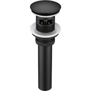 Bathroom Sink Drain with Overflow - Big Cap Fit for Large Undermount Sink with 1 3/4" Drain Opening - Pop Up Vanity Sink Drain,Matte Black