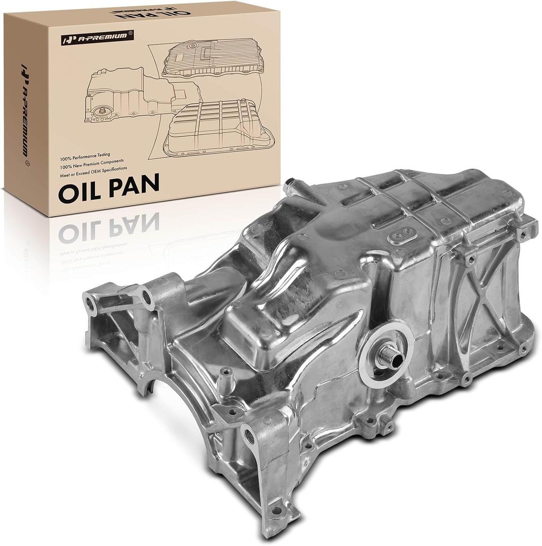 A-Premium Engine Oil Pan Sump with Drain Plug Compatible with Honda Fit 2009 2010 2011 2012 2013, 1.5L Automatic Transmission