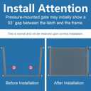 Malier Retractable Dog Gate, 29-42" No Drilling Pressure Mounted Mesh Dog Gate for Indoor, Extra Wide Metal Frame Pet Gate Walk Through Safety Black for Stairs, Doorways (Gray, 29 x 42 Inch)