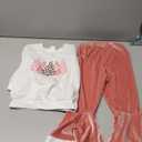 Toddler Girl Christmas Outfit Santa/Christmas Tree Sweatshirt+Velvet Bell-Bottoms Clothes (4-5T, Pink)