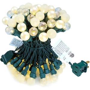 GlowVibe Christmas Lights Outdoor Warm White G15 Glass Bulbs 70 LED 19FT Plug in Mini Globe String Lights Connectable for Indoor Patio Xmas Tree Dcor