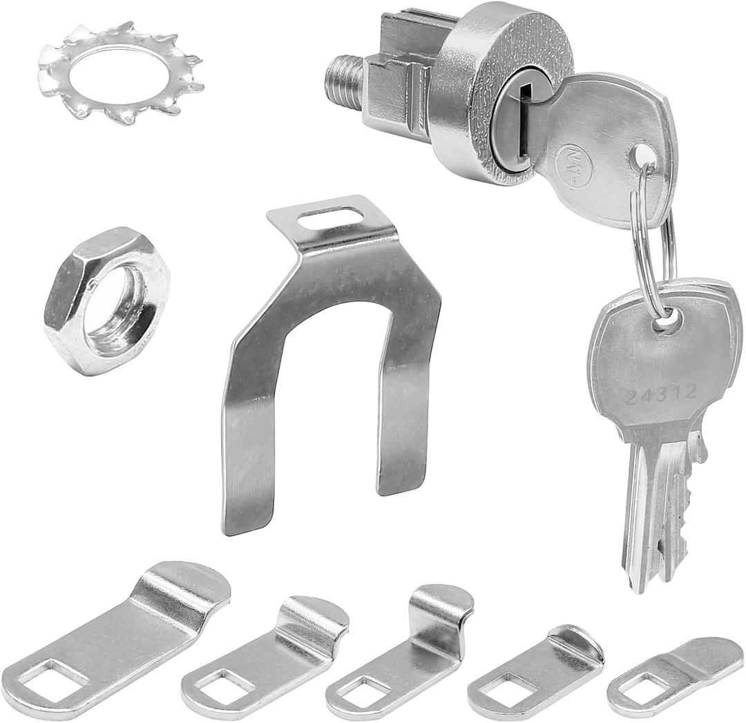 Litoexpe 1 Pack Mailbox Lock Replacement with Key Nickel Finish for USPS Mailbox