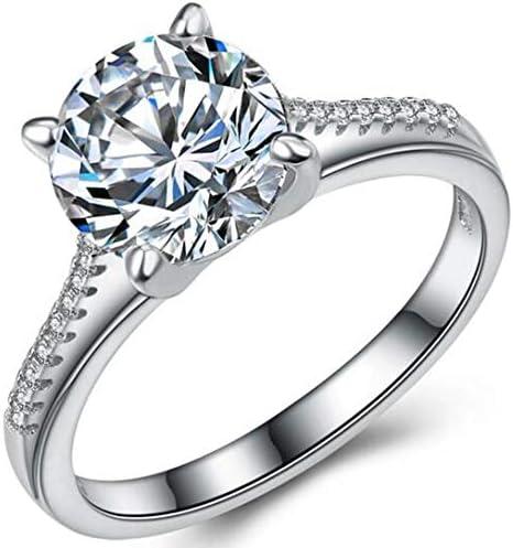 Jude Jewelers Stainless Steel 2.0 Carat Wedding Engagement Propose Statement Anniversary Halo Ring 9.5 Size