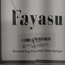 Fayasu Afro Puff Drawstring Ponytail with Bangs Short Ponytail Hair Extension Black Girl Kinky Curly Hair Clip in Bangs Updo Hairpieces for Black Women (1B)