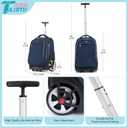 NEW TILAMI 19 inch Rolling Backpack Teens Rolling Backpack Cute Wheeled Laptop Backpack Bookbag Roller Travel Bag College, Navy Blue