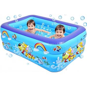 Swimming Pools, Inflatable Swimming Kiddie Pool for Kids Baby, Size 51"3622 Full-Size Durable Thickened Above Ground Family Pool for Summer Water Party, Outdoor Garden, Backyard