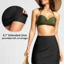 Viodia Women's 17" Long Swim Skirt High Waisted Modest Swimsuits Skirt Bathing Suit Tummy Control Swim Bottoms (Black, L)