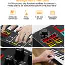 MIDI Keyboard Controller, 25 Key Rechargeable MIDI Keyboard with 8 Backlit Drum Pads, 8 Knobs, OLED Display, DAW Integration, MIDI Controller for Music Production