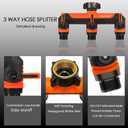 Garden Hose Splitter 3 Way, Outdoor Faucet Splitter,Tap Adapter, Hose Adapter with 3 Valves Garden Hose Connector for Garden Outdoor Home, Orange
