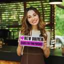 4 x 2pcs New Driver Stickers, Thanks for Your Patience Reflective New Driver Magnet Novice Driver Sign Car Decal for Novice Drivers (New Driver)