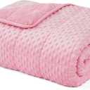 L'AGRATY Weighted Blanket - 40"x60" 7lbs Minky Dots Heavy Blanket with Glass Beads Soft Breathable for All-Season Summer Fall Winter Thick Comfort for Sleeping (22-nosegay)