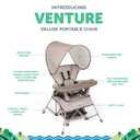 Baby Delight Go with Me Venture Portable Chair | Indoor and Outdoor | Sun Canopy | 3 Child Growth Stages | Sandstone