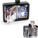 Manual Rotary Card Display Stand- Holds 18 Sleeved Cards in Clear PVC Pages, TOP Loading for Easy Swap360 Viewing Album for Trading, Sports, Game Card Collection (Black)