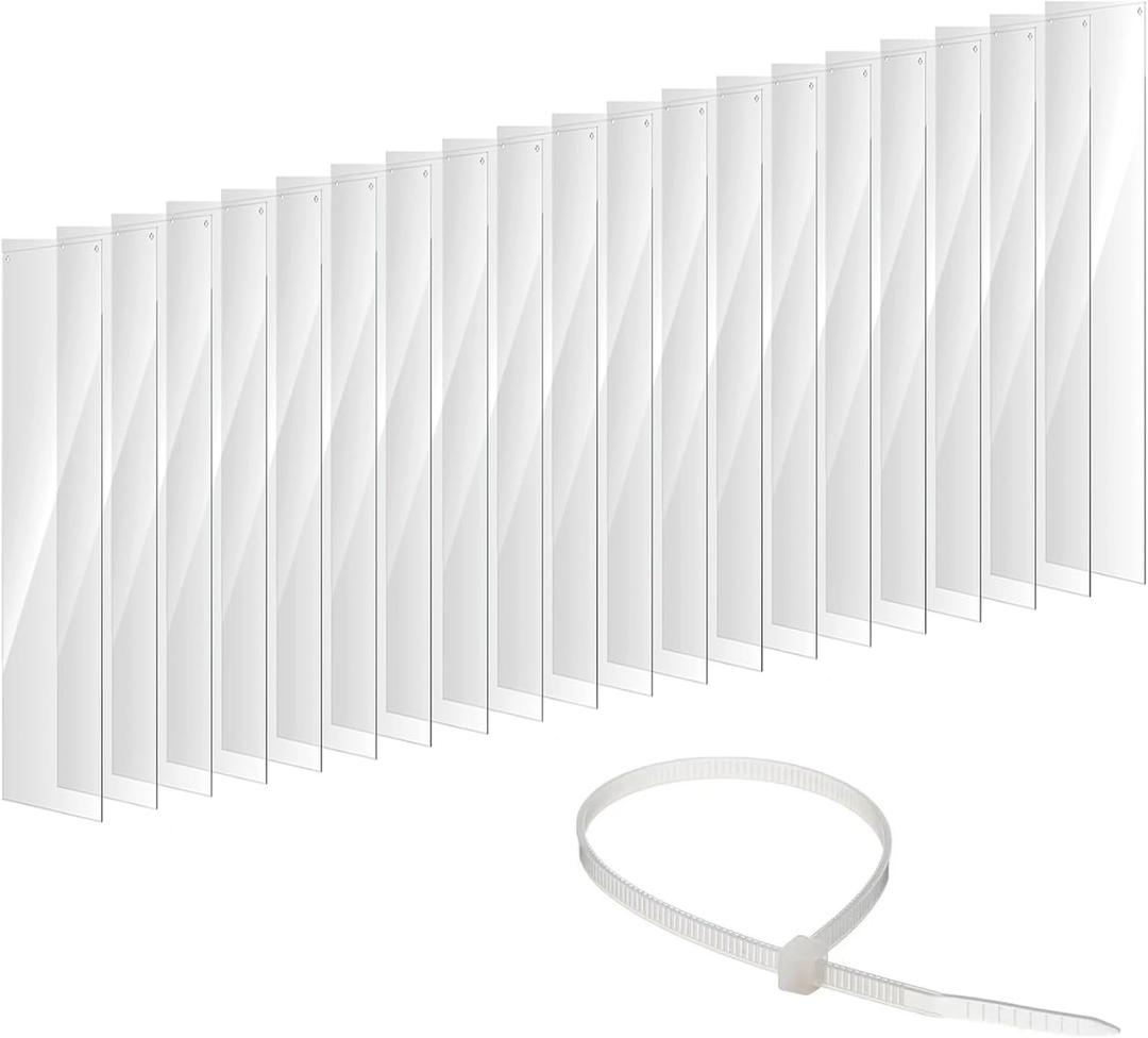 20Pcs Clear Cage Edge Liner Guinea Pig Cages, Pet Cage Liner 14" x 4.5", with Holes Zip Ties Urine Guard Side Ferret Cage Accessories for Rabbit Pet Hamster Rat and Other Small Animal