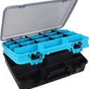 Tackle Box Fishing Tackle Box Large Tackle Storage Box for Fishing Tackle Box Organizer Double-sided Tacklebox with Dividers Fishing Tackle Storage Boxes with Handle (Blue)