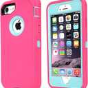 Annymall Case Compatible for iPhone 8 & iPhone 7, Heavy Duty [with Kickstand] [Built-in Screen Protector] Tough 4 in1 Rugged Shorkproof Cover for Apple iPhone 7 / iPhone 8 (Pink)