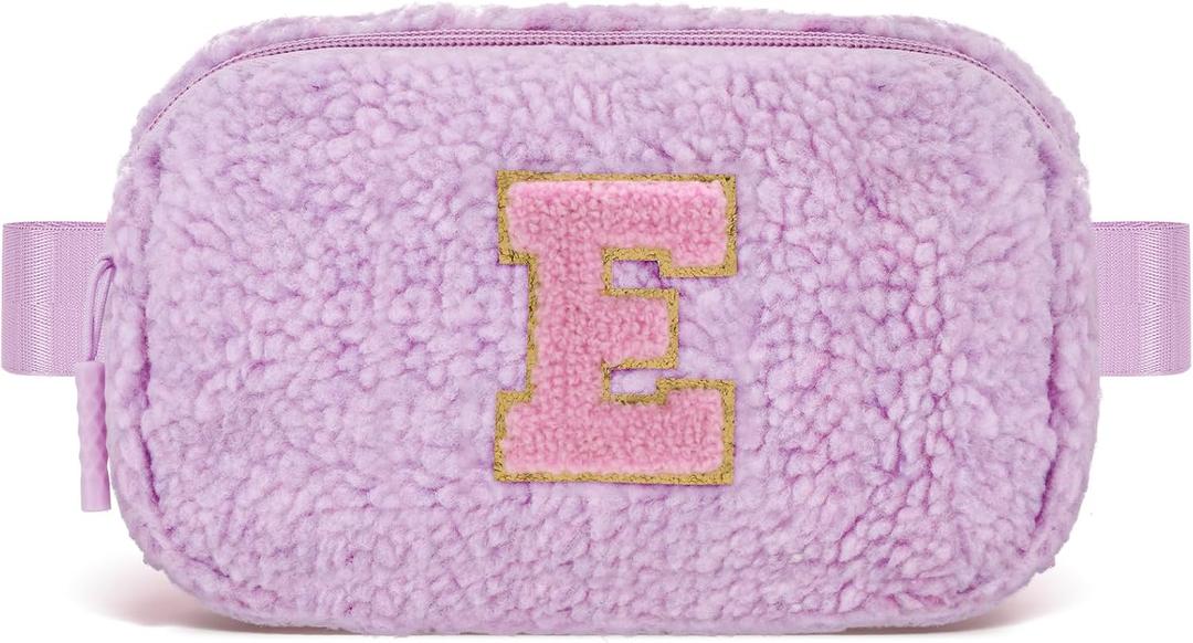 Uygafly Birthday Graduation Gifts for 5 6 7 8 9 10 11 12 13 14 15 16 Year Old Girl,Initials Fanny Pack Crossbody Bag for Girls Kids,Trendy Cute Purse Stuff - E,Lavender