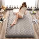 Japanese Floor Futon Mattress, Tatami Mat Sleeping Pad, Shikibuton, Mattresses Topper, Roll Up Dormitory Mattress, Foldable & Portable Floor Lounger Bed, Guest Bed(Grey, Full) (Full (80"L x 54"W x 2.5"Th))