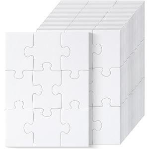 Mr. Pen- Blank Puzzle Bulk, 24 Pack, 9 Pieces/Pack, 5.5" x 4", White Puzzle, Blank Puzzles to Draw on