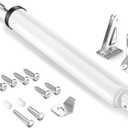 Storm Door Closer, Heavy Duty Pneumatic Screen Door Closer, Adjustable Closing Speed, Safety Closure with Hold Open Feature, Universal Window & Door Bracket Kit (White)