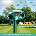 2 Pack Solar Ultrasonic Animal Repeller Outdoor - Sonic Fortress Pro Deer Repellent Weatherproof with Motion Sensor & USB Charging,Deter Cats,Squirrels,Racoons,Rabbits,Skunks Humanely for Yard Garden