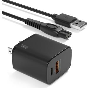 5V Charger Compatible with Philips Norelco qp2724 mg5910 mg9525 mg7910 MG9510 MG9520 PQ888 PQ889, One Blade Power Cord for Philips Norelco Shaver 2400 3600 USB Charging Cable